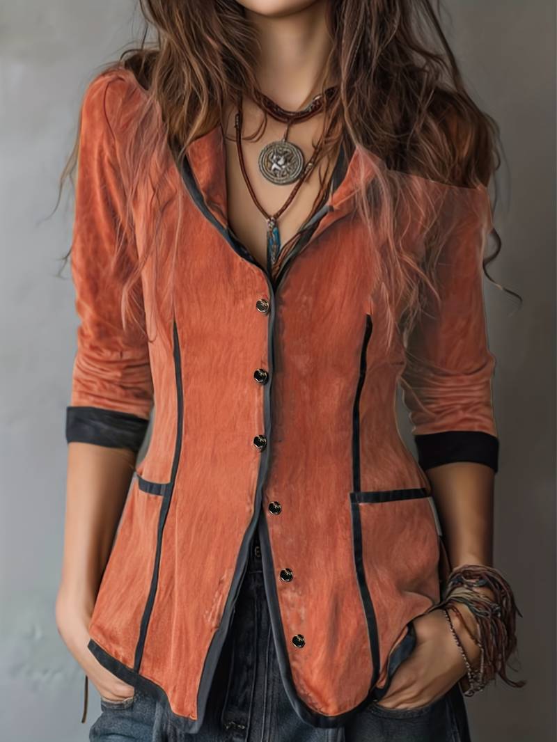CHAQUETA CON CAPUCHA Y MANGA LARGA ESTILO BOHO VINTAGE YAARA
