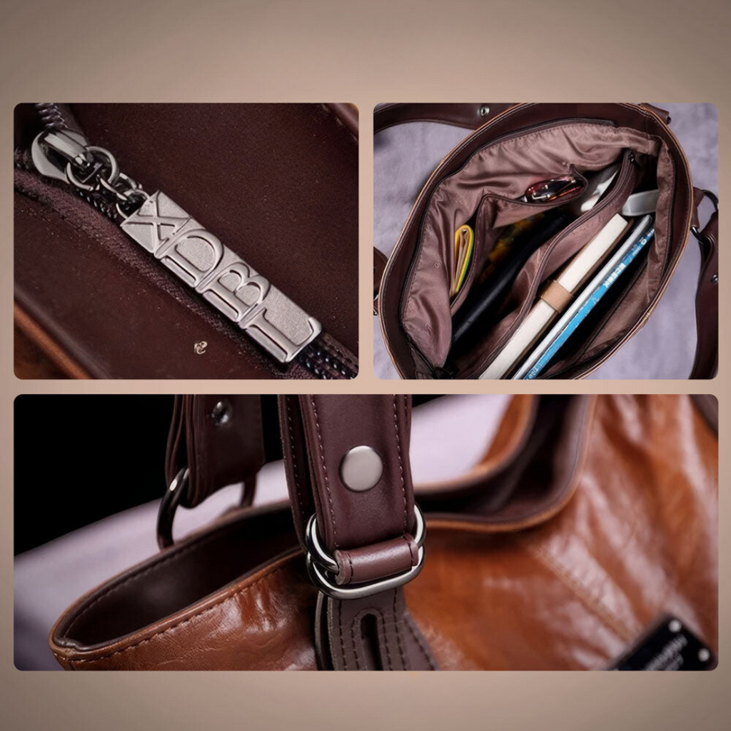 BOLSO DE VIAJE CLÁSICO DE PIEL SIENNA