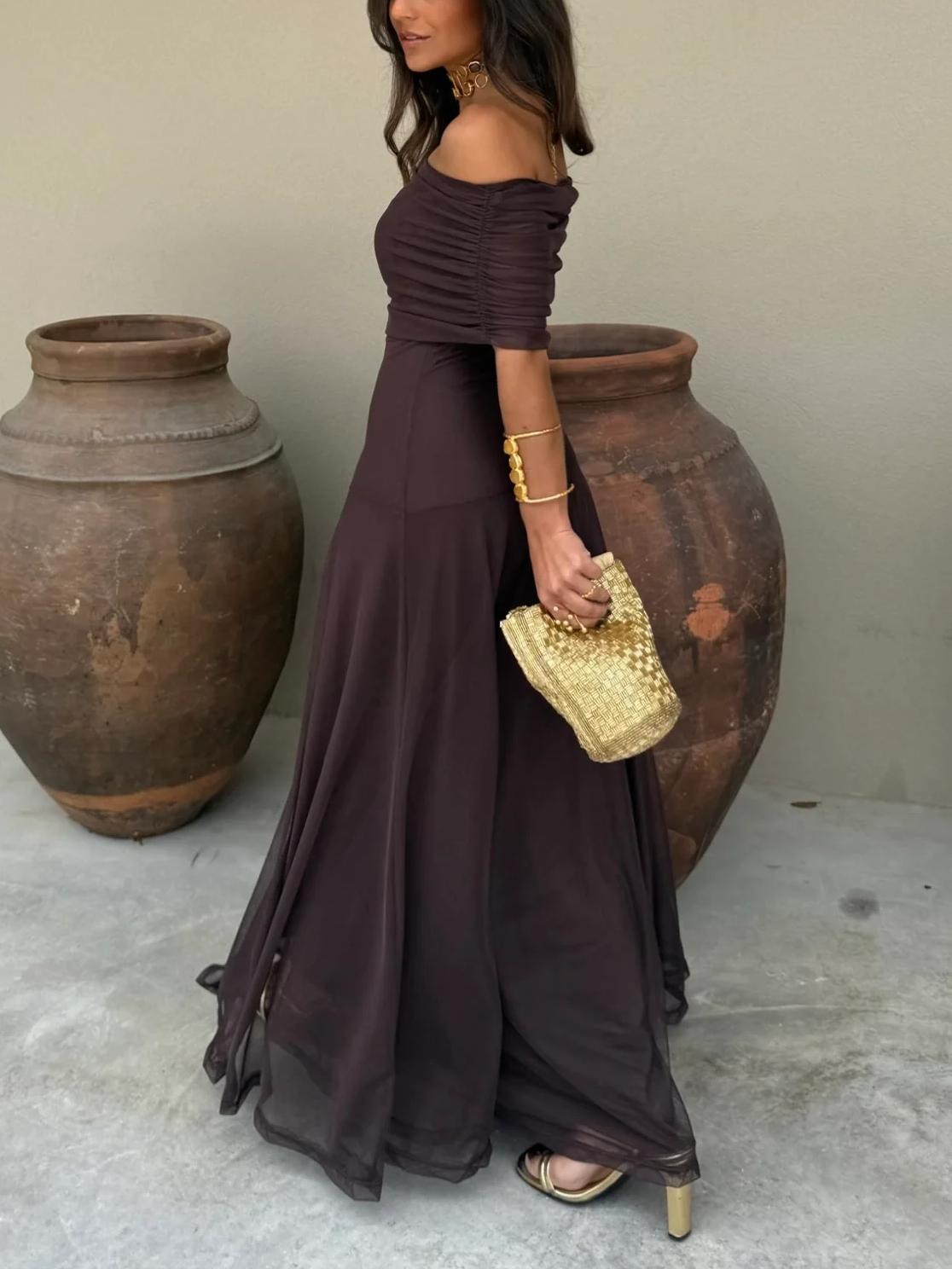 VESTIDO CASUAL HOMBROS DESCUBIERTOS
