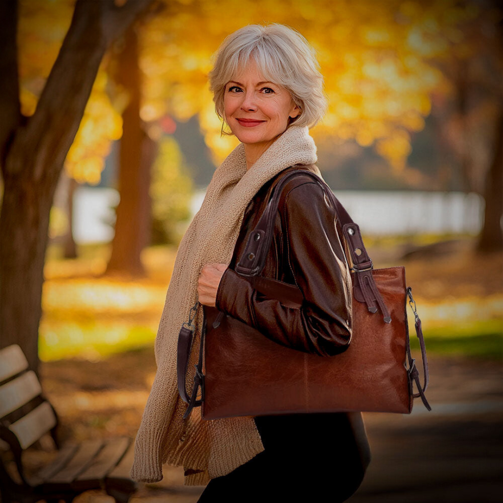 BOLSO DE VIAJE CLÁSICO DE PIEL SIENNA