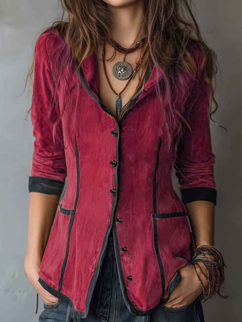 CHAQUETA CON CAPUCHA Y MANGA LARGA ESTILO BOHO VINTAGE YAARA