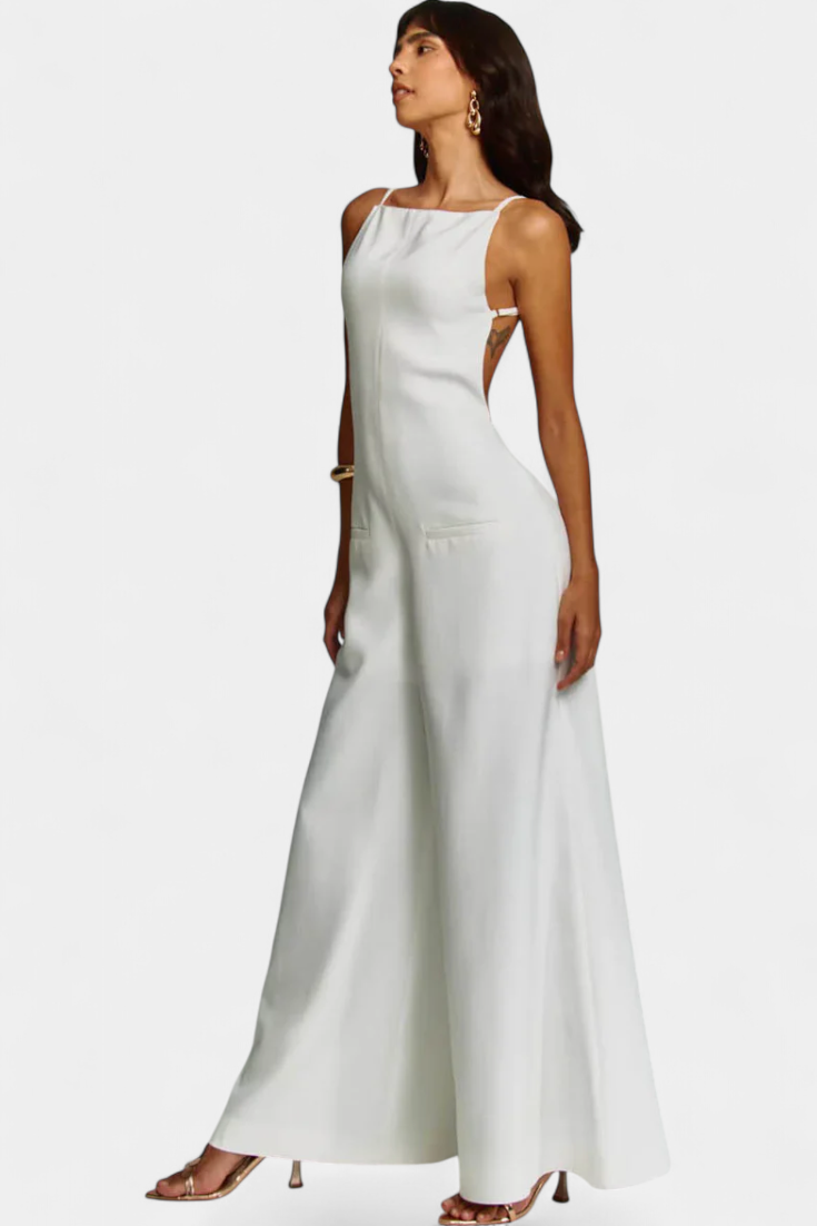 MONO HALTER ELEGANTE PIERNA ANCHA