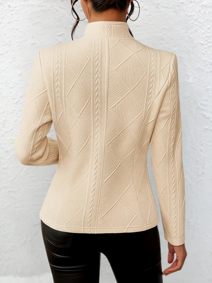 CHAQUETA BLAZER ABOTONADA CON PATRÓN TEXTURIZADO