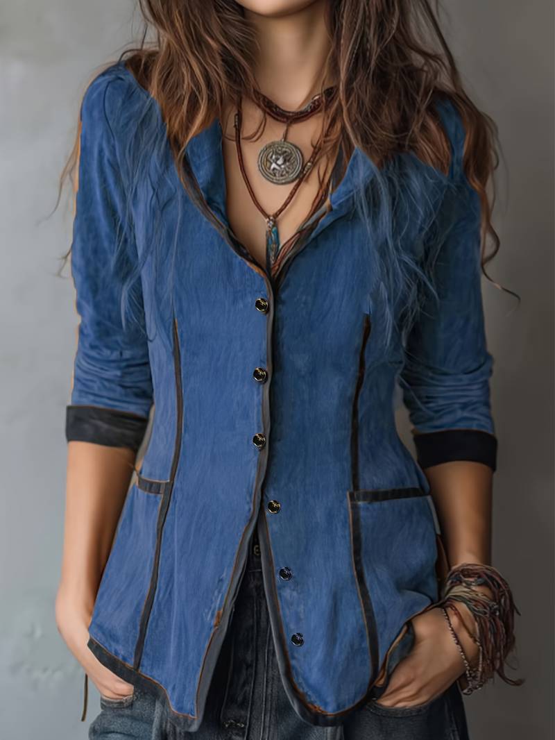 CHAQUETA CON CAPUCHA Y MANGA LARGA ESTILO BOHO VINTAGE YAARA