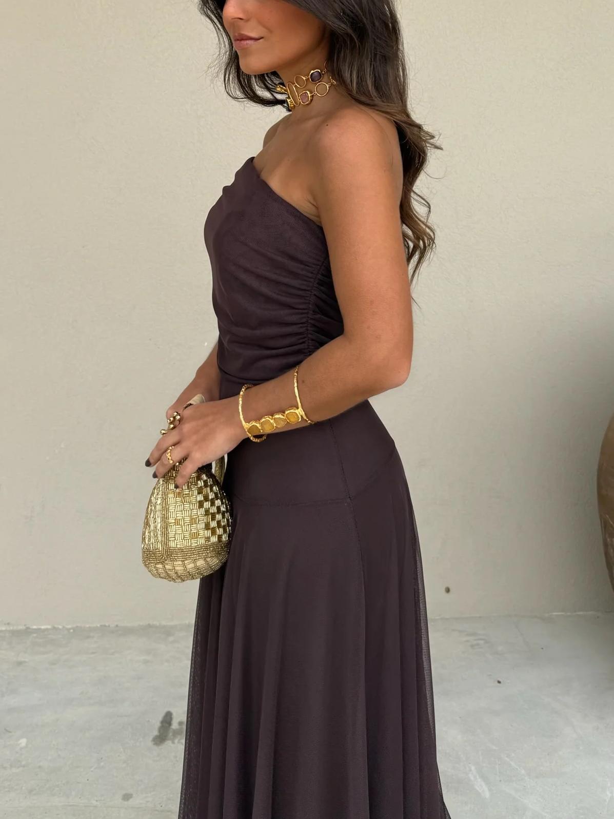 VESTIDO CASUAL HOMBROS DESCUBIERTOS