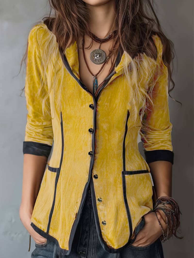 CHAQUETA CON CAPUCHA Y MANGA LARGA ESTILO BOHO VINTAGE YAARA