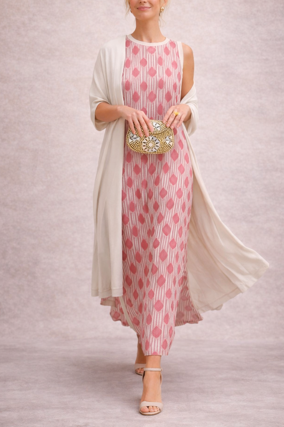 DULCE VESTIDO ELEGANTE CON ESTOLA