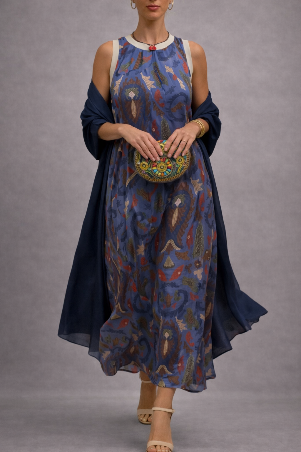 BLUE MOON VESTIDO ELEGANTE CON ESTOLA