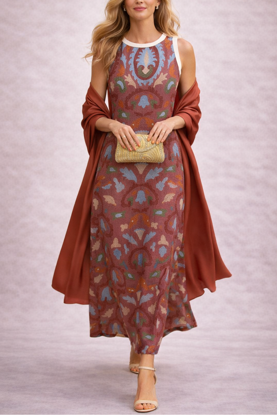 ARLINA VESTIDO ELEGANTE CON ESTOLA