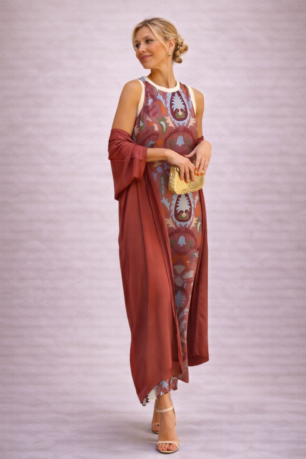 ARLINA VESTIDO ELEGANTE CON ESTOLA