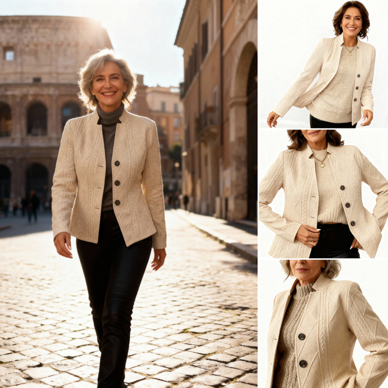 CHAQUETA BLAZER ABOTONADA CON PATRÓN TEXTURIZADO