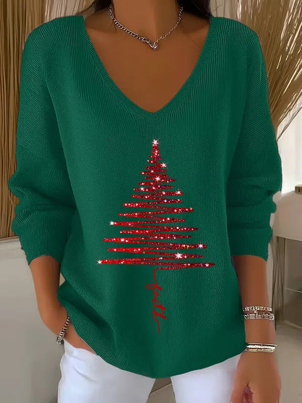 JERSEY NAVIDEÑO CON CUELLO EN V CAILEE