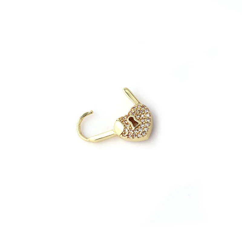 PENDIENTES DE ARO CON CANDADO EN FORMA DE CORAZÓN