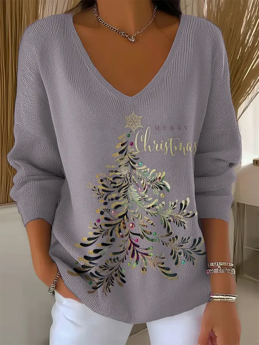 JERSEY NAVIDEÑO CON CUELLO EN V CAILEE