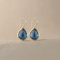 PENDIENTES GOTA DE CRISTAL AZUL NOVAH