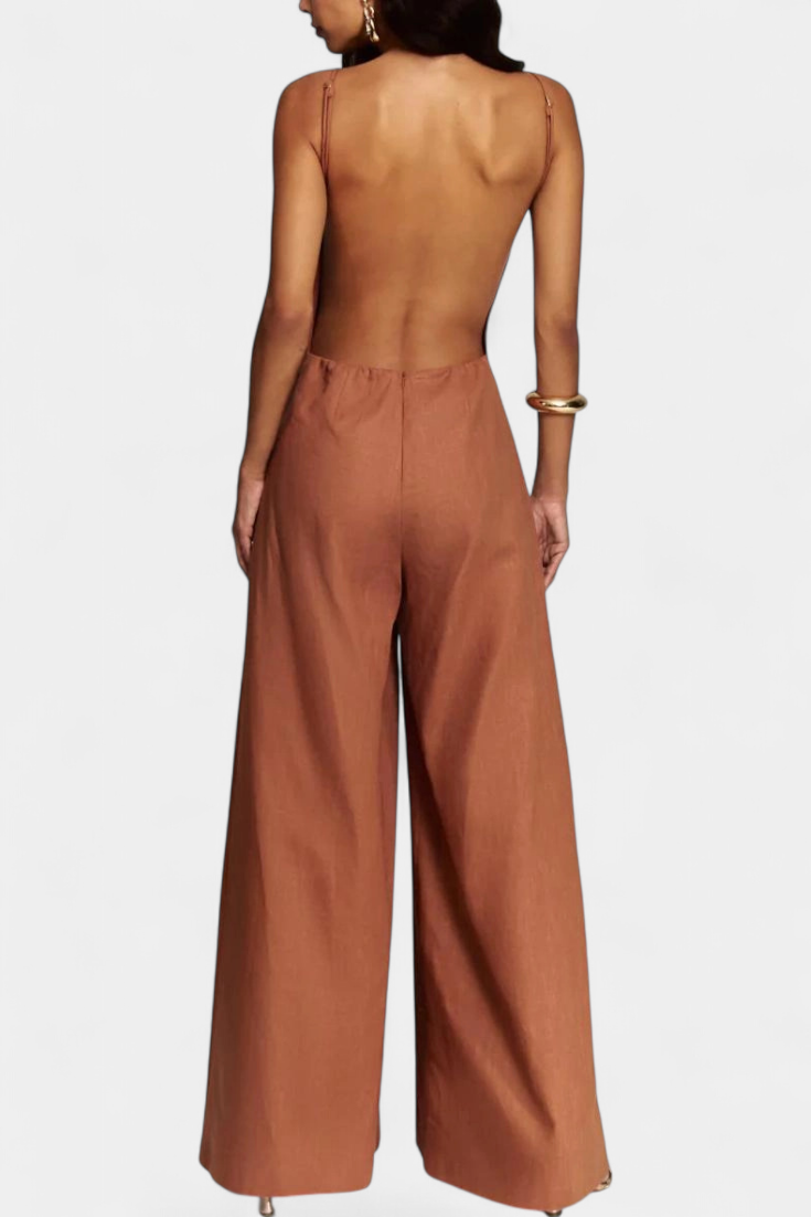 MONO HALTER ELEGANTE PIERNA ANCHA