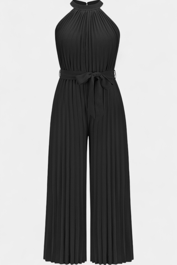 MONO PLISADO HALTER PALAZZO