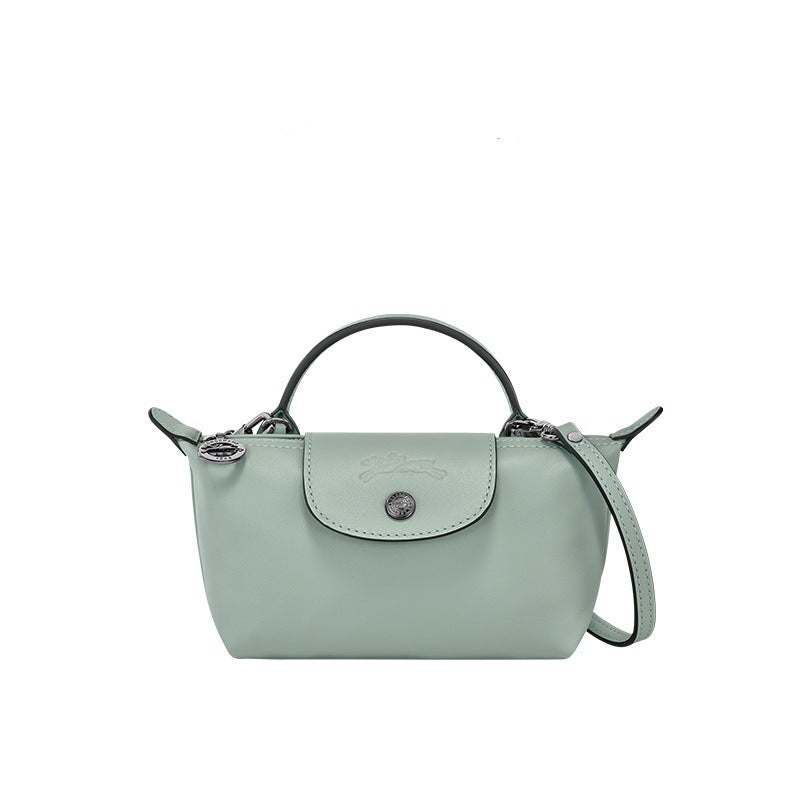 MINI CARTERA DE PIEL LONGCHAM | AZUL CLARO