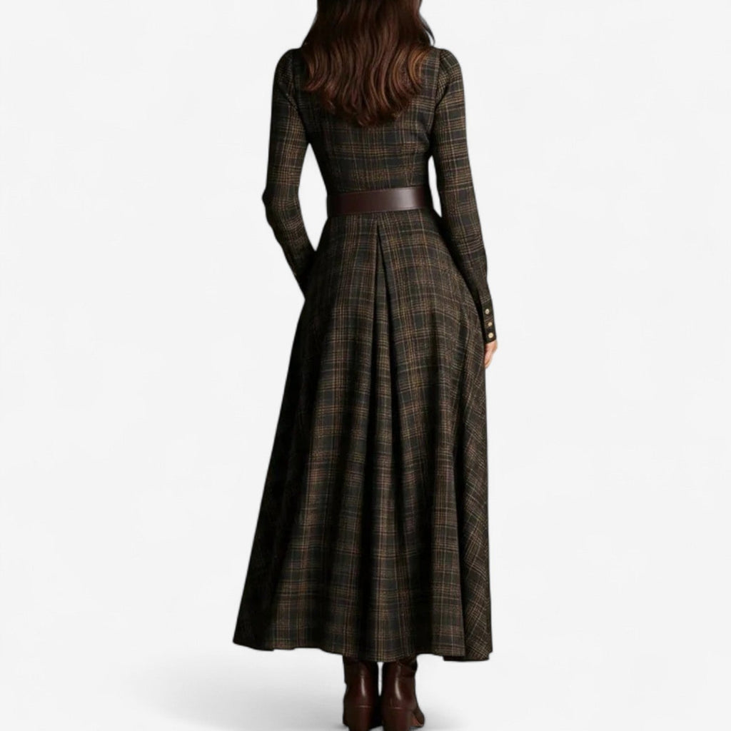 VESTIDO LARGO FLUIDO CON CINTURA ELÁSTICA Y BOLSILLOS