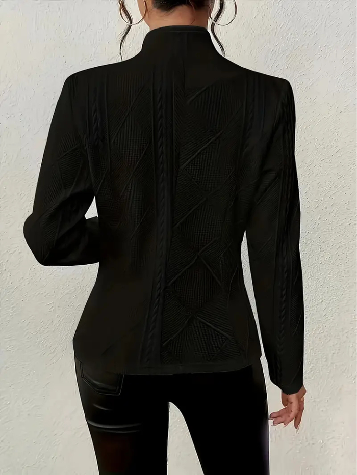 CHAQUETA BLAZER ABOTONADA CON PATRÓN TEXTURIZADO