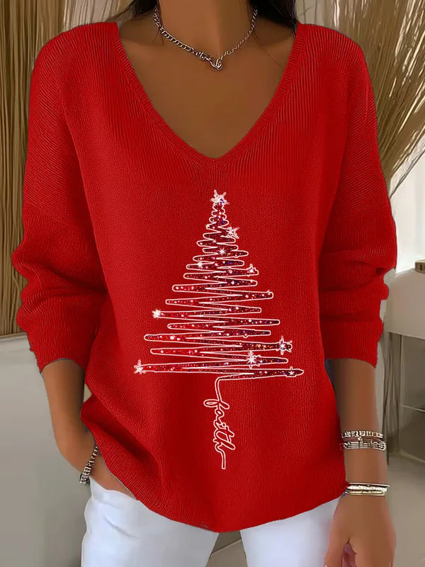 JERSEY NAVIDEÑO CON CUELLO EN V CAILEE