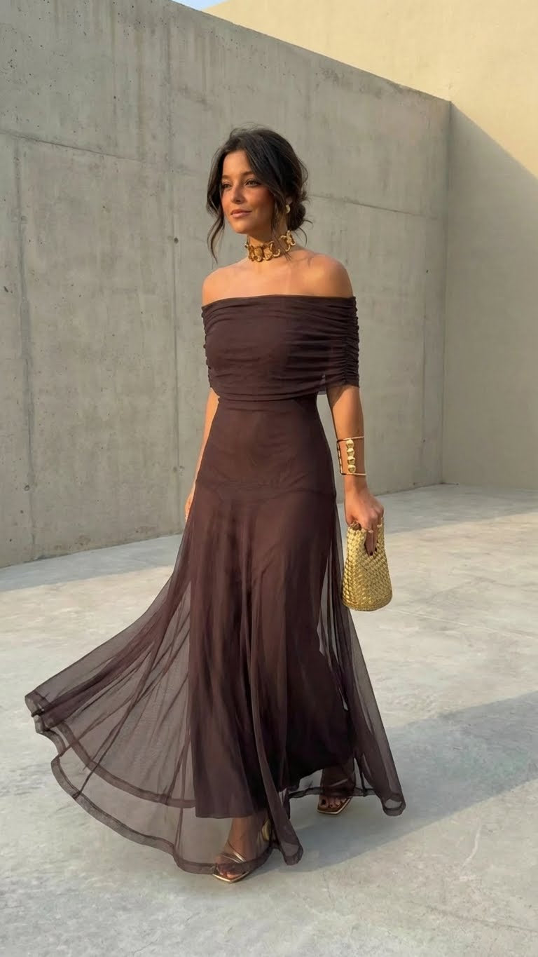 FIORALBA VESTIDO HOMBROS DESCUBIERTOS