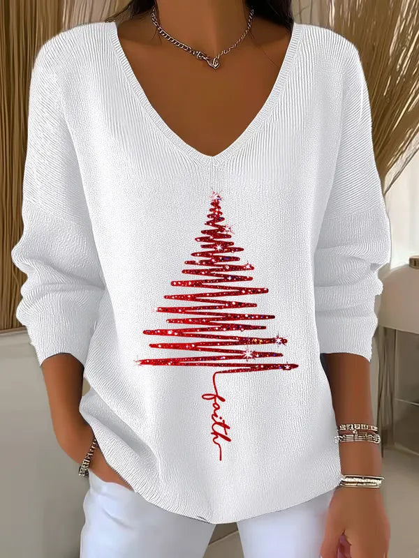 JERSEY NAVIDEÑO CON CUELLO EN V CAILEE