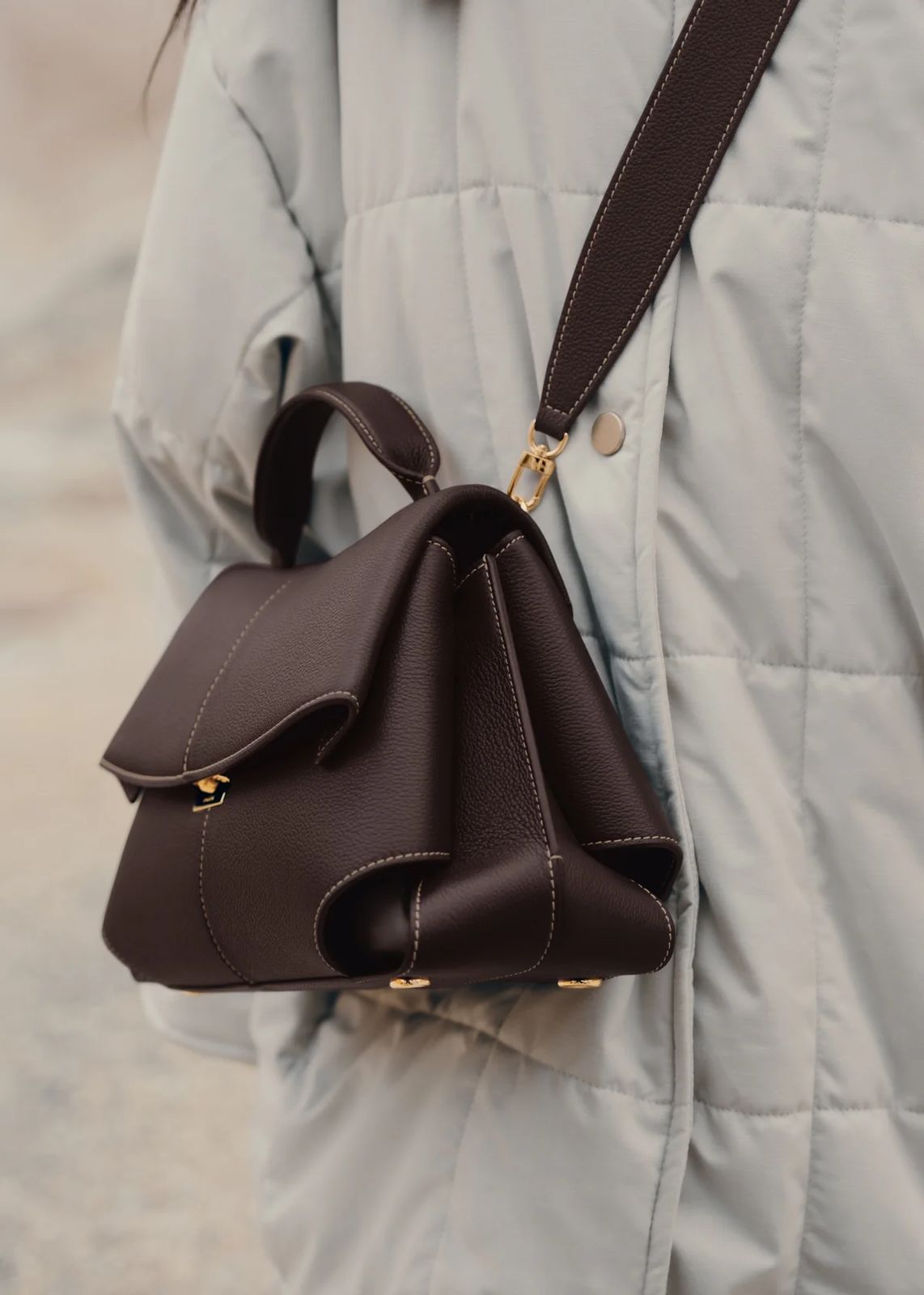 Vinea - Bolso Bandolera de Cuero de Gran Capacidad