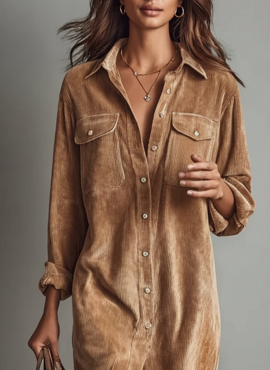 VESTIDO MIDI DE PANA