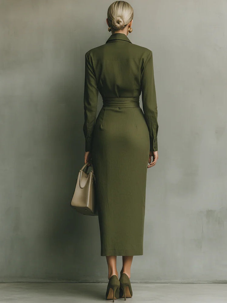 GABRIELLA - VESTIDO ELEGANTE CRUZADO A LA CINTURA