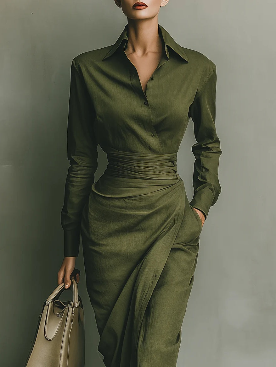 GABRIELLA - VESTIDO ELEGANTE CRUZADO A LA CINTURA