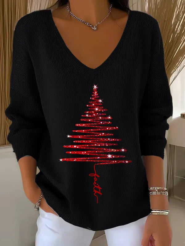 JERSEY NAVIDEÑO CON CUELLO EN V CAILEE