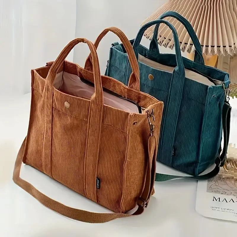 Marella - Bolso Tote De Pana De Inspiración Vintage
