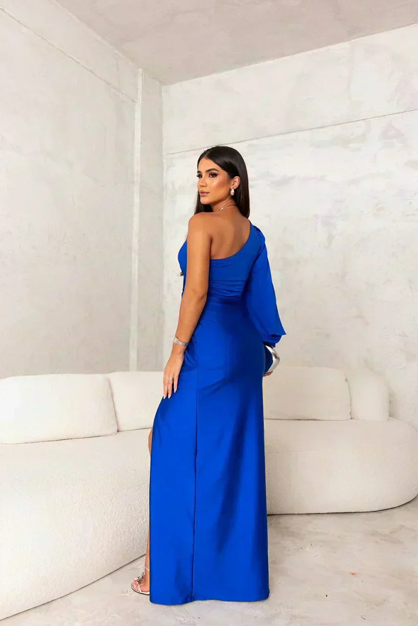 MELYSSA VESTIDO SATINADO ASIMÉTRICO