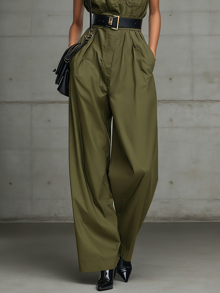 SANDRA | MONO CARGO SIN MANGAS VERDE OLIVA