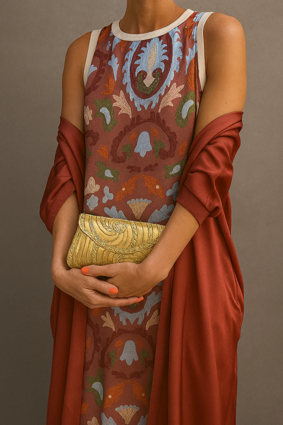 ARLINA VESTIDO ELEGANTE CON ESTOLA