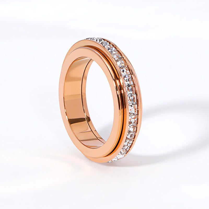 Nubia - Lujoso anillo Giratorio Fabricado en Acero